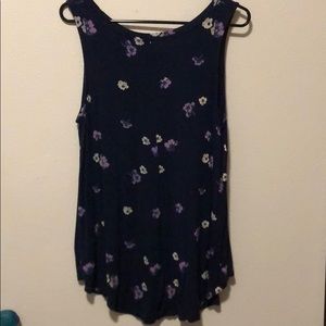 Blue floral tank top
